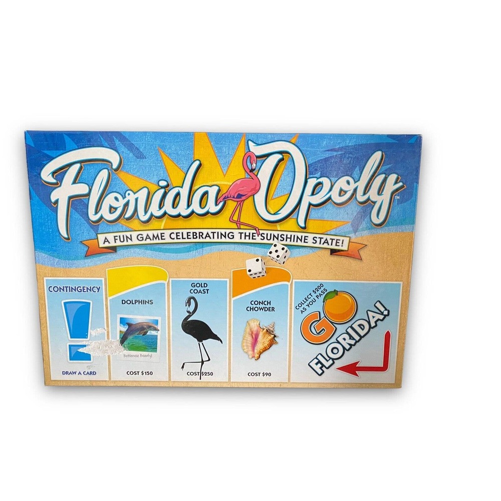 Florida Opoly Themed Monopoly Board Game Sunshine State UNUSED